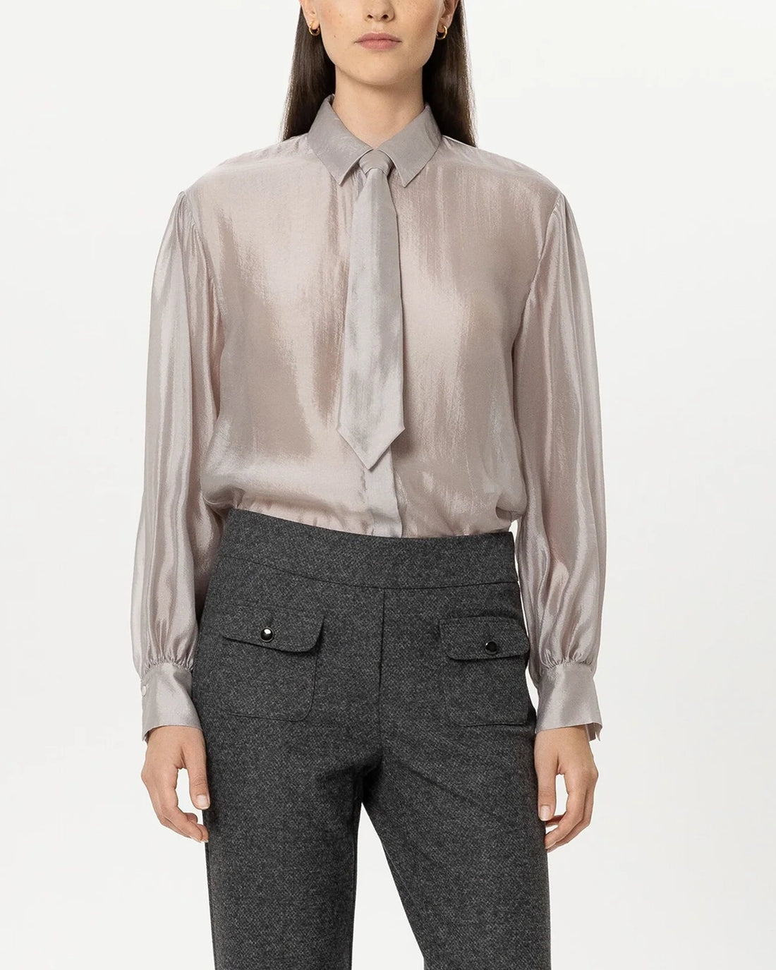 Semi Transparent Blouse - Pearl