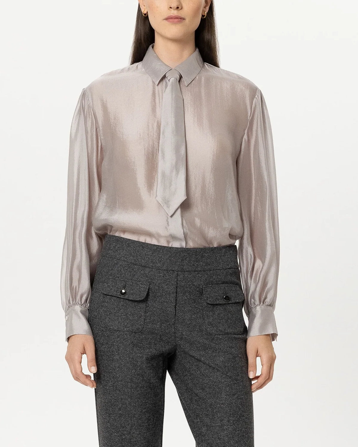 Semi Transparent Blouse - Pearl