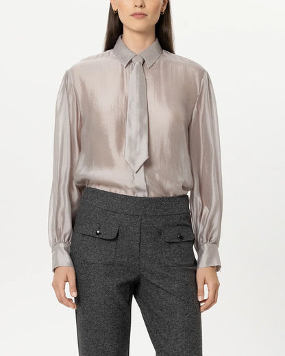 Semi Transparent Blouse - Pearl