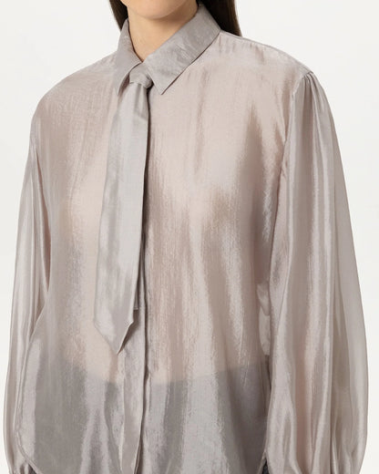Semi Transparent Blouse - Pearl