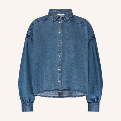Sarah Short Denim Blouse - Medium Denim