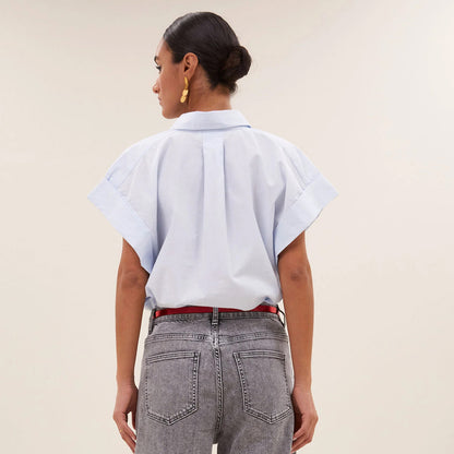 Pixie Chambray Blouse - Light Blue