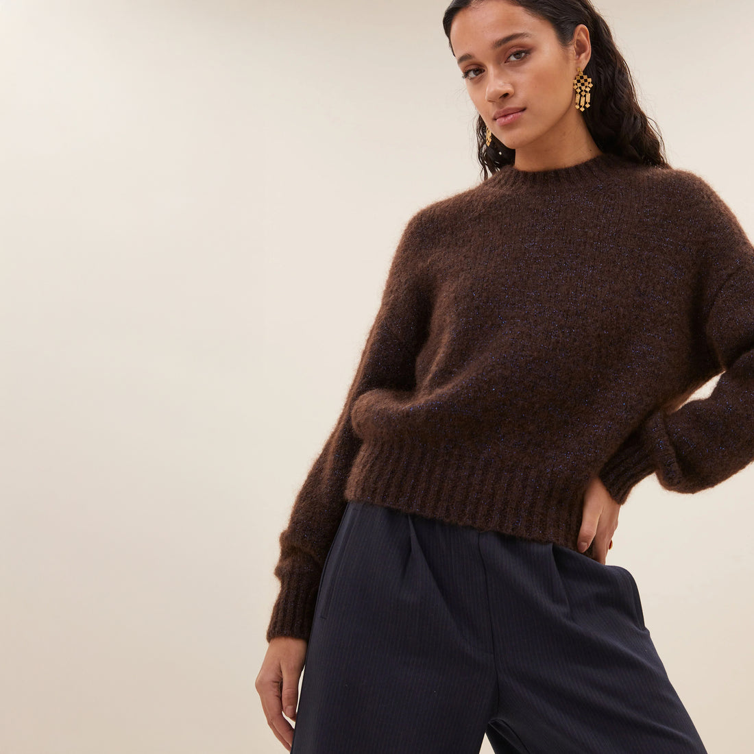 Sonny Sparkle Pullover - Dark Brown