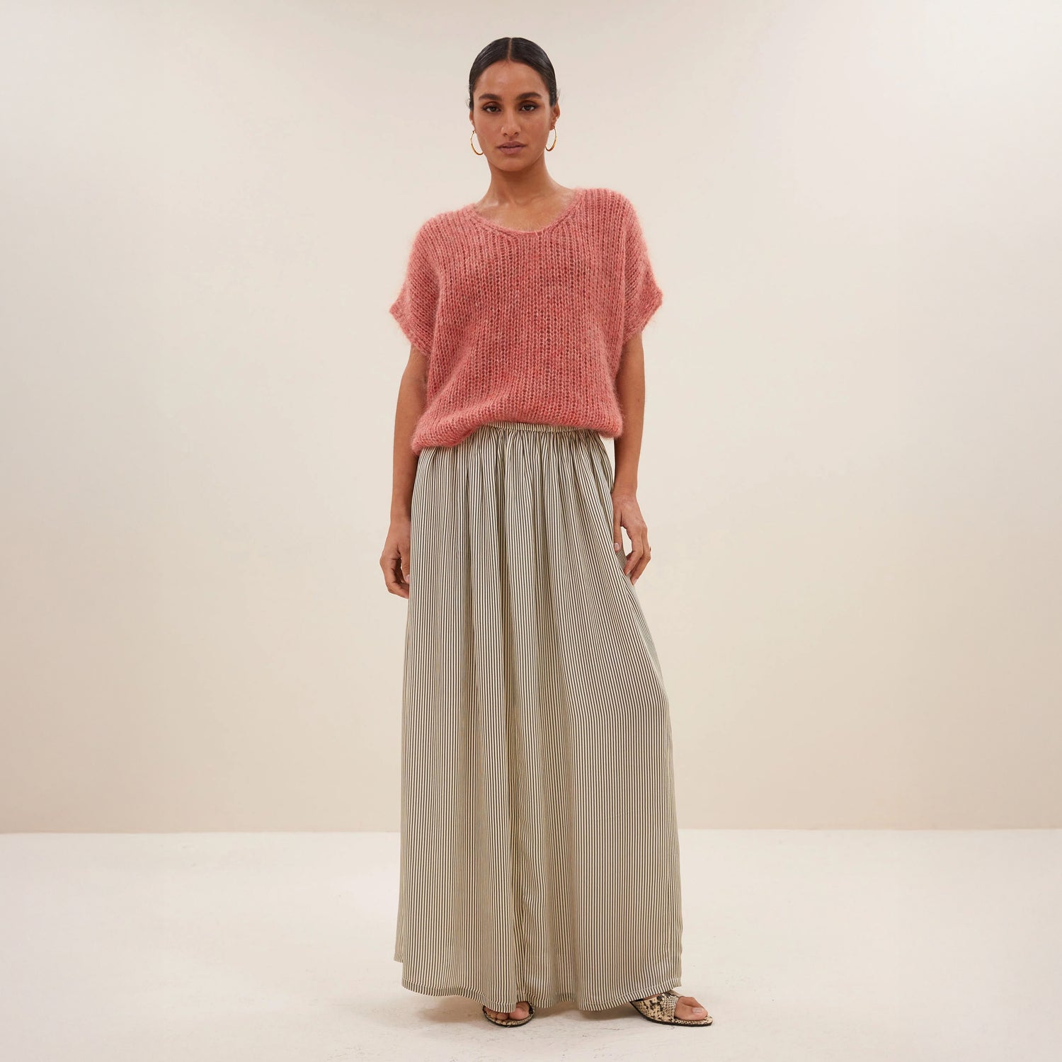 Reva Stripe Skirt - Graphite