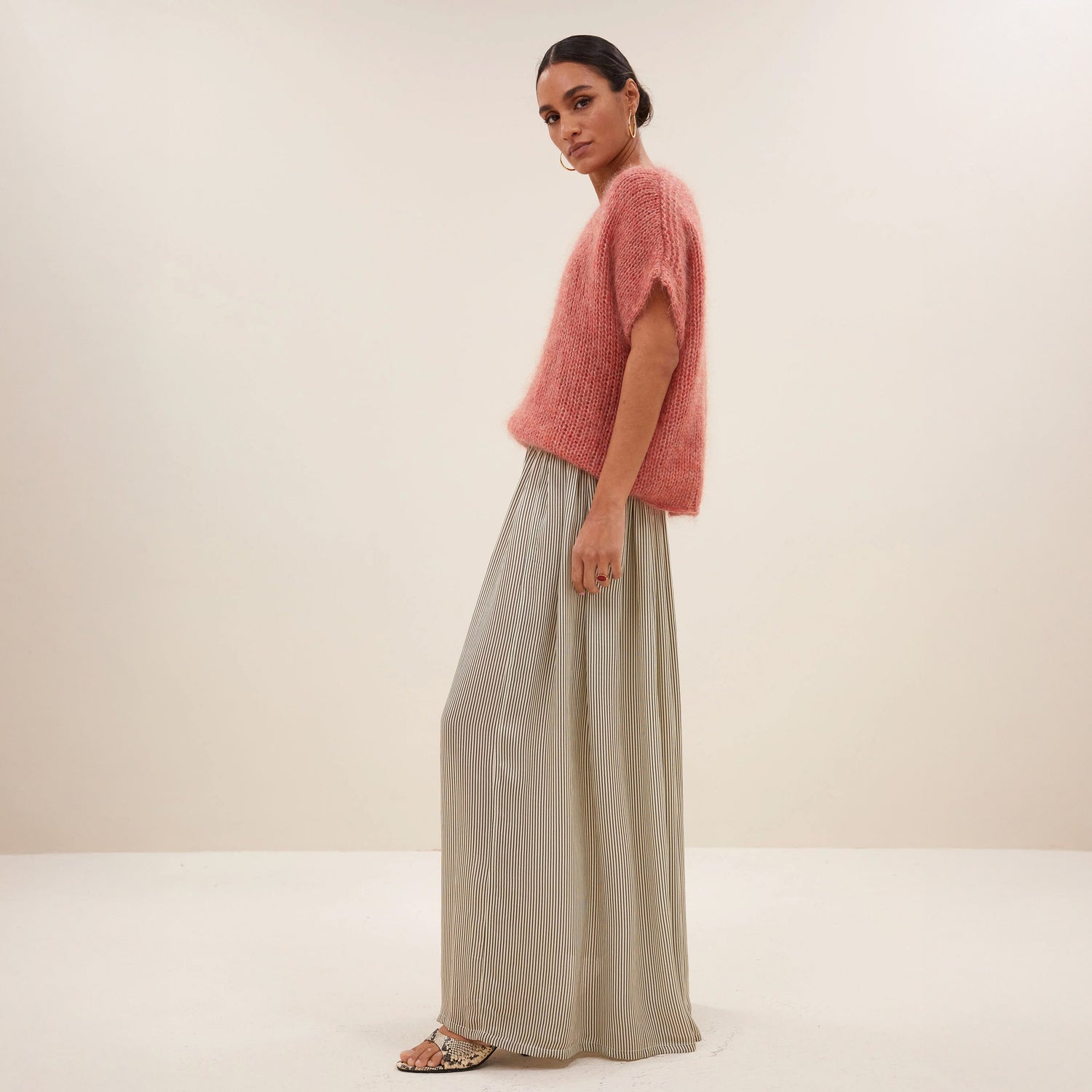 Reva Stripe Skirt - Graphite