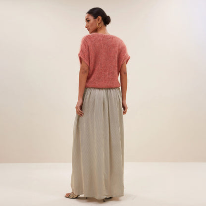 Reva Stripe Skirt - Graphite