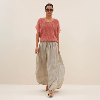 Reva Stripe Skirt - Graphite