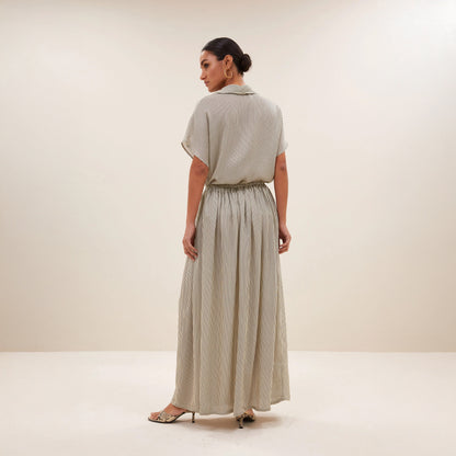 Reva Stripe Skirt - Graphite
