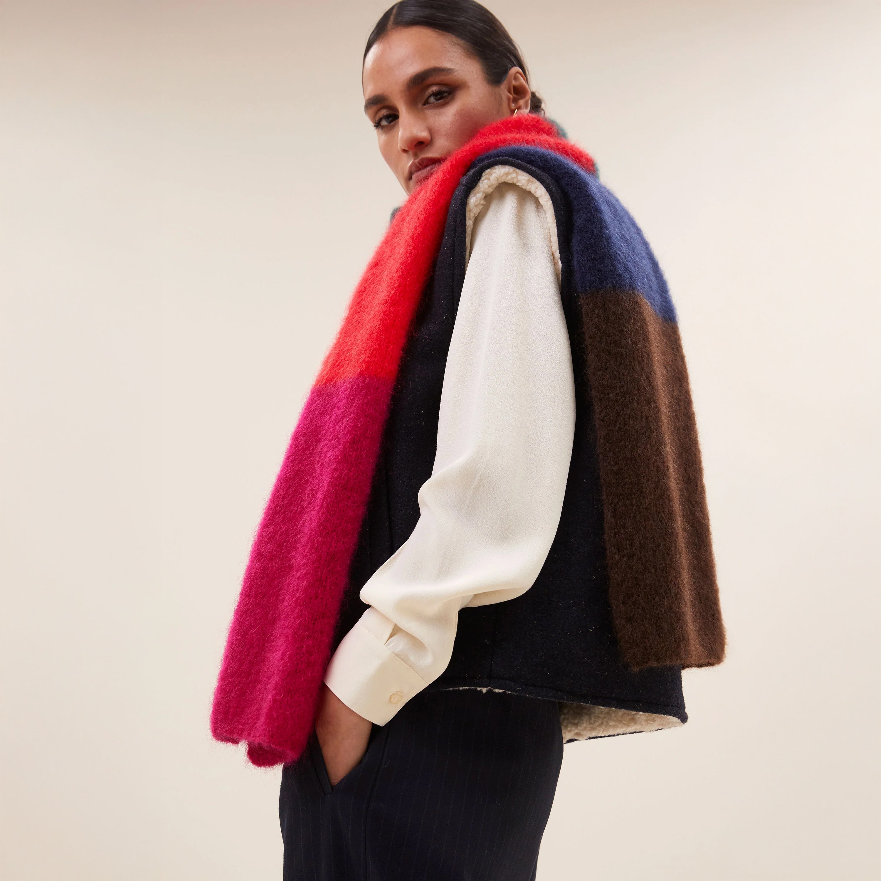 Leah Striped Scarf - Multi Stripe