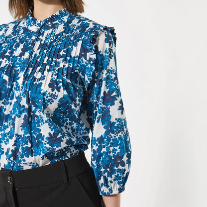 Line Blouse With Ruffles - Floret Space