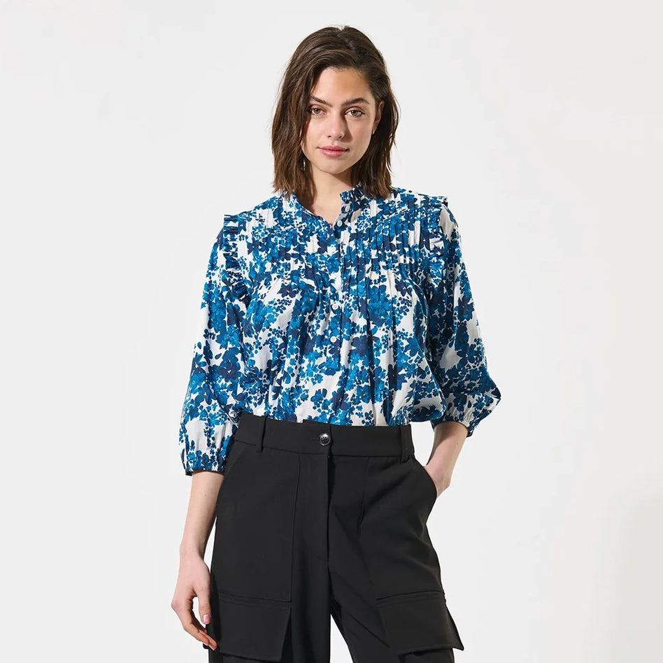 Line Blouse With Ruffles - Floret Space