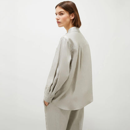 Larix Linen Metallic Shirt - Light Grey