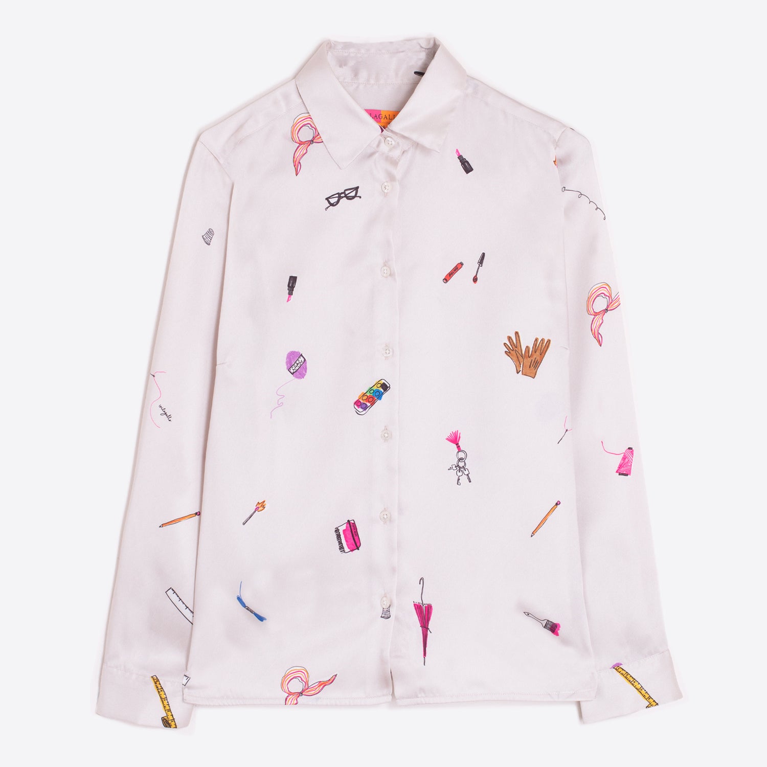 Isabella Fun Print Shirt - White