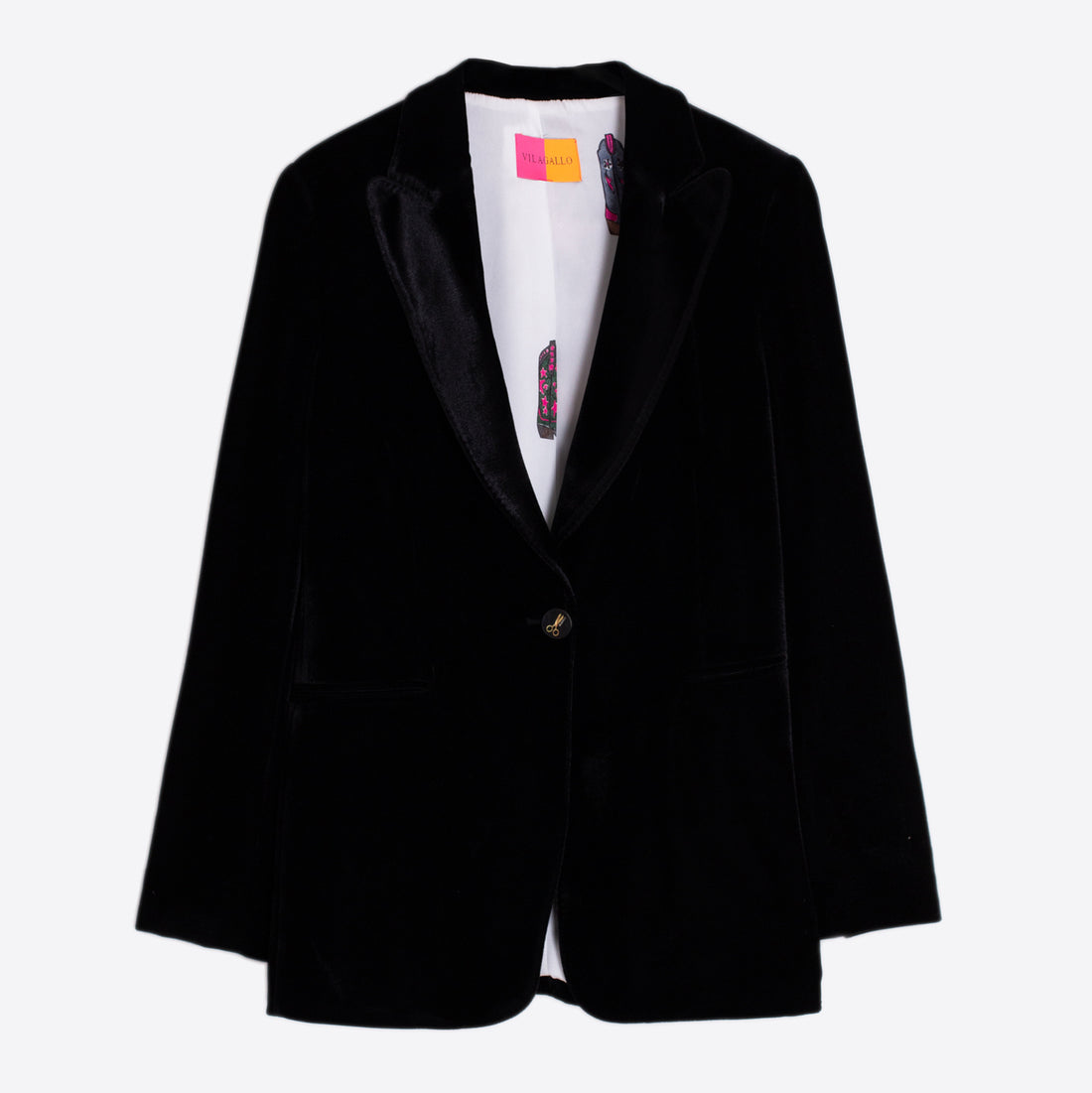 Sophia Velvet Blazer - Black Velvet