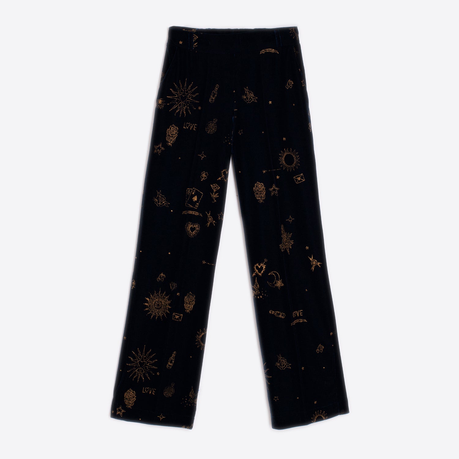 Martina Velvet Mystical Trouser - Navy