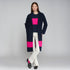 Pink Stripe Wool Coat - Navy/Fuschia