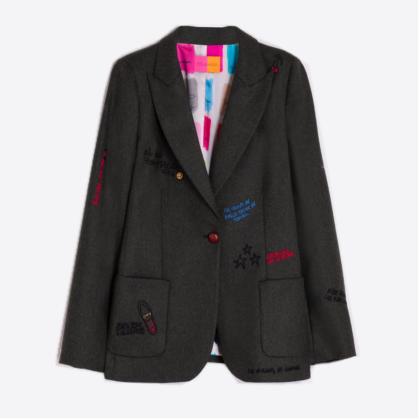 Hillary Slogan Blazer - Loden