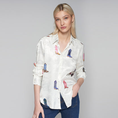 Gaby Cowboy Shirt - White Multi