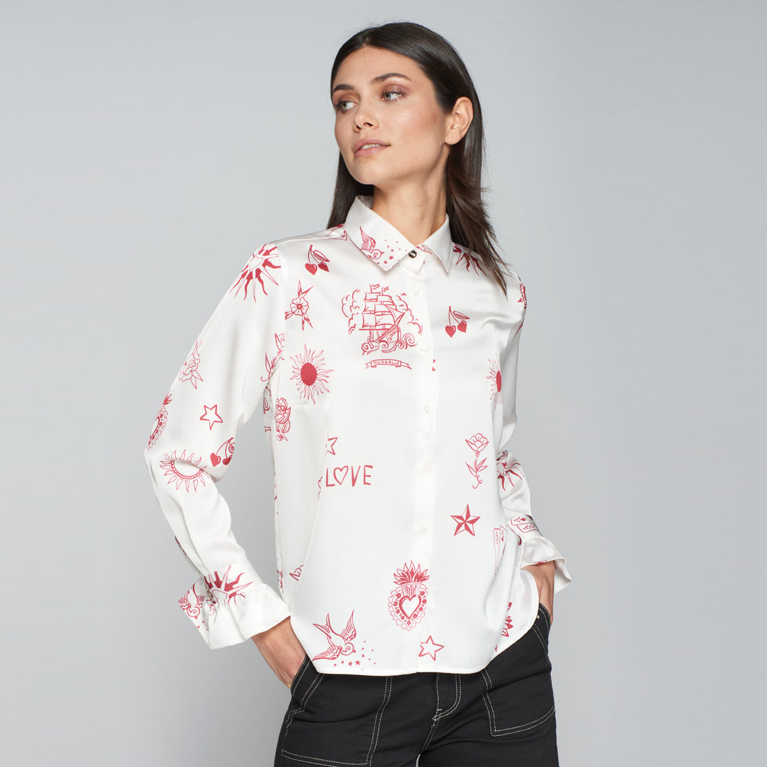 Alba Mystical Shirt - White / Red