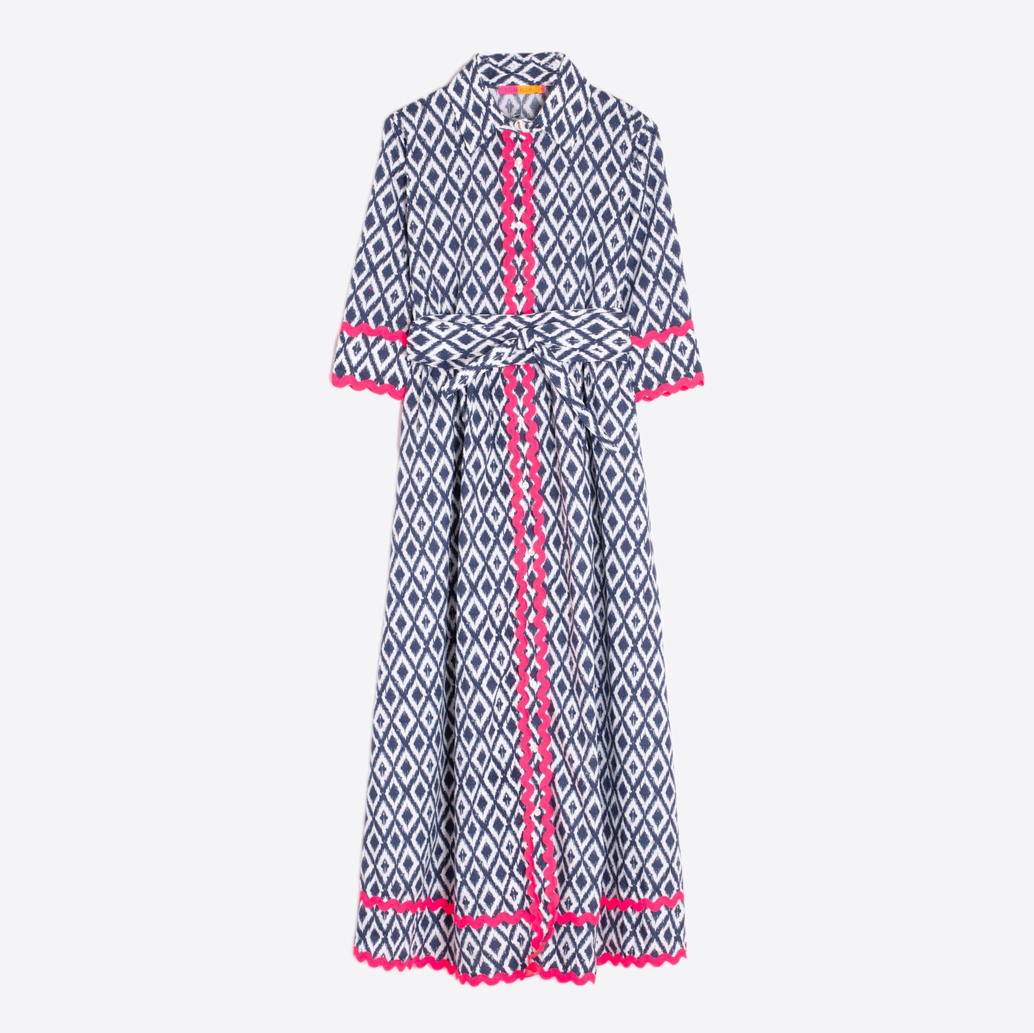 Brenda Ikat Shirt Dress - Navy Ikat