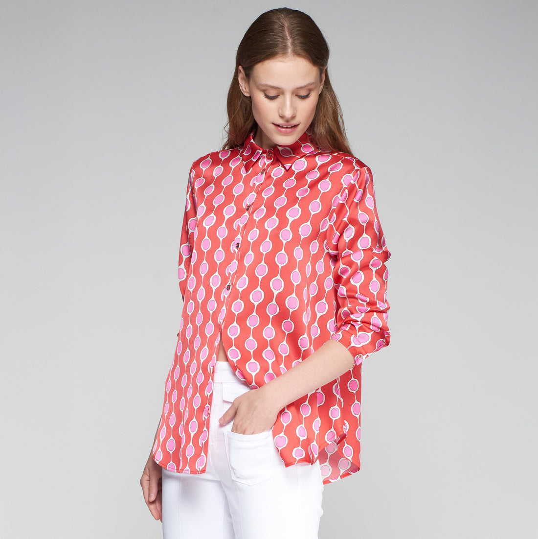 Anastacia Spot Shirt - Red/Pink