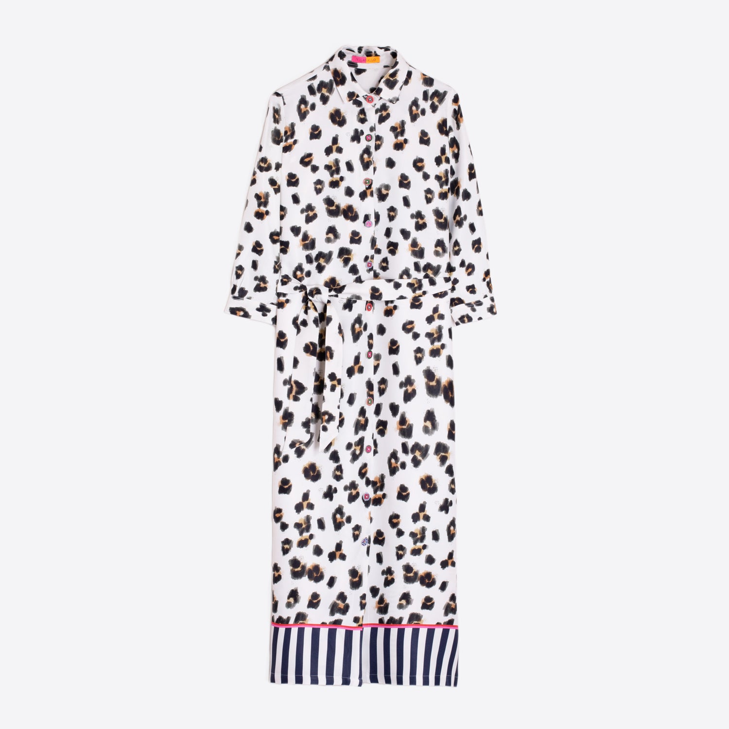 Antonella Leopard Dress - White Leopard