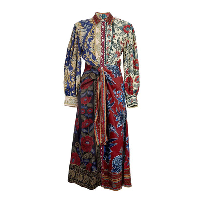 Winter Mix Midi Dress - Navy Winter Mix