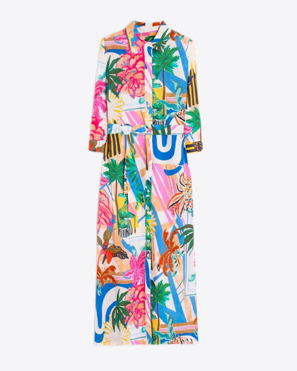 Isota Exotic Printed Shirt Dress - Multi