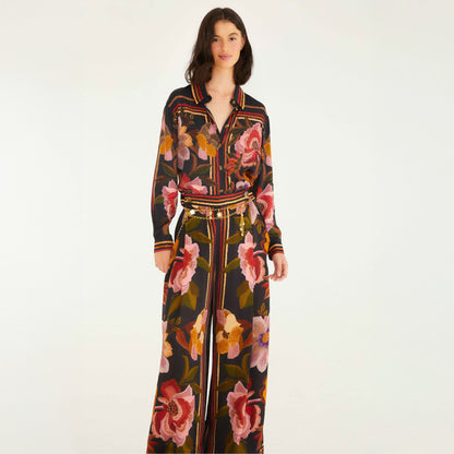 Chenille Flowers Pants - Chenille Flowers Black