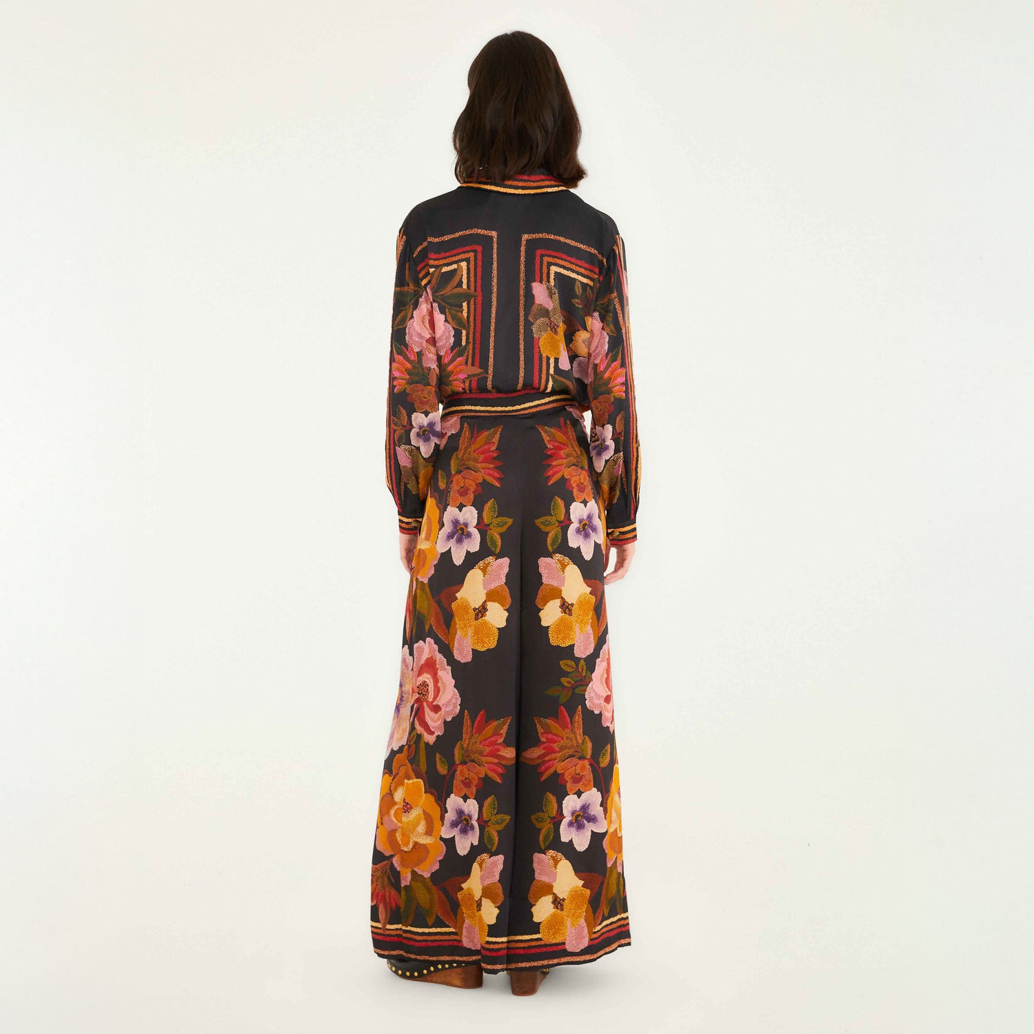 Chenille Flowers Shirt - Chenille Flowers Black