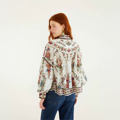 Majestic Hearts Cream Blouse - Majestic Hearts Cream