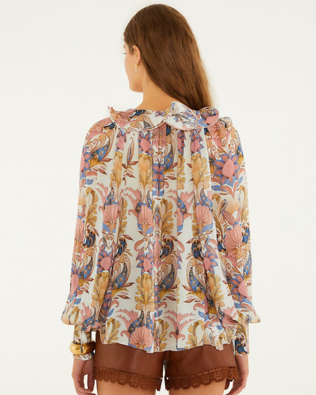 Long Sleeve Blouse - Sea Garden Off-White