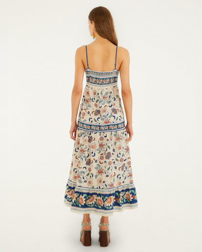 Tapestry Midi Dress - Floral Delhi Tapestry Light Pink