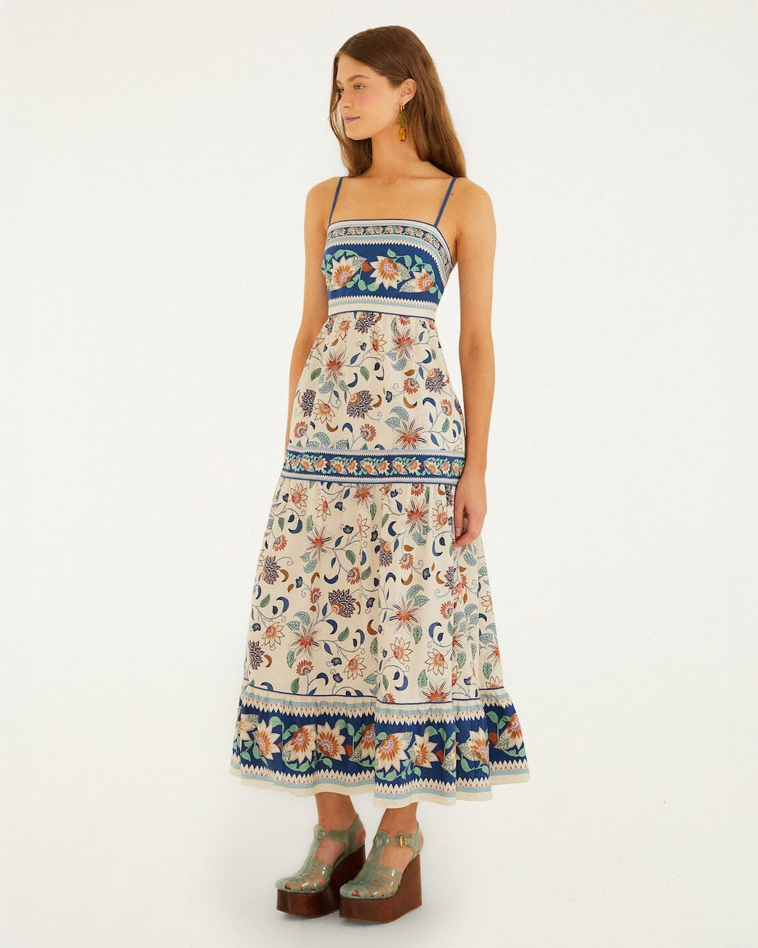 Tapestry Midi Dress - Floral Delhi Tapestry Light Pink