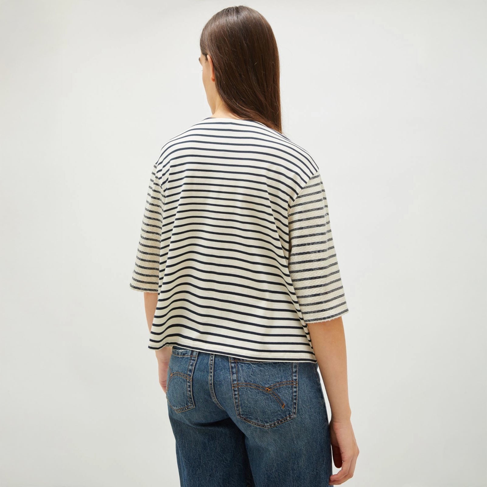 Gardone Sequin Striped Top - Cream