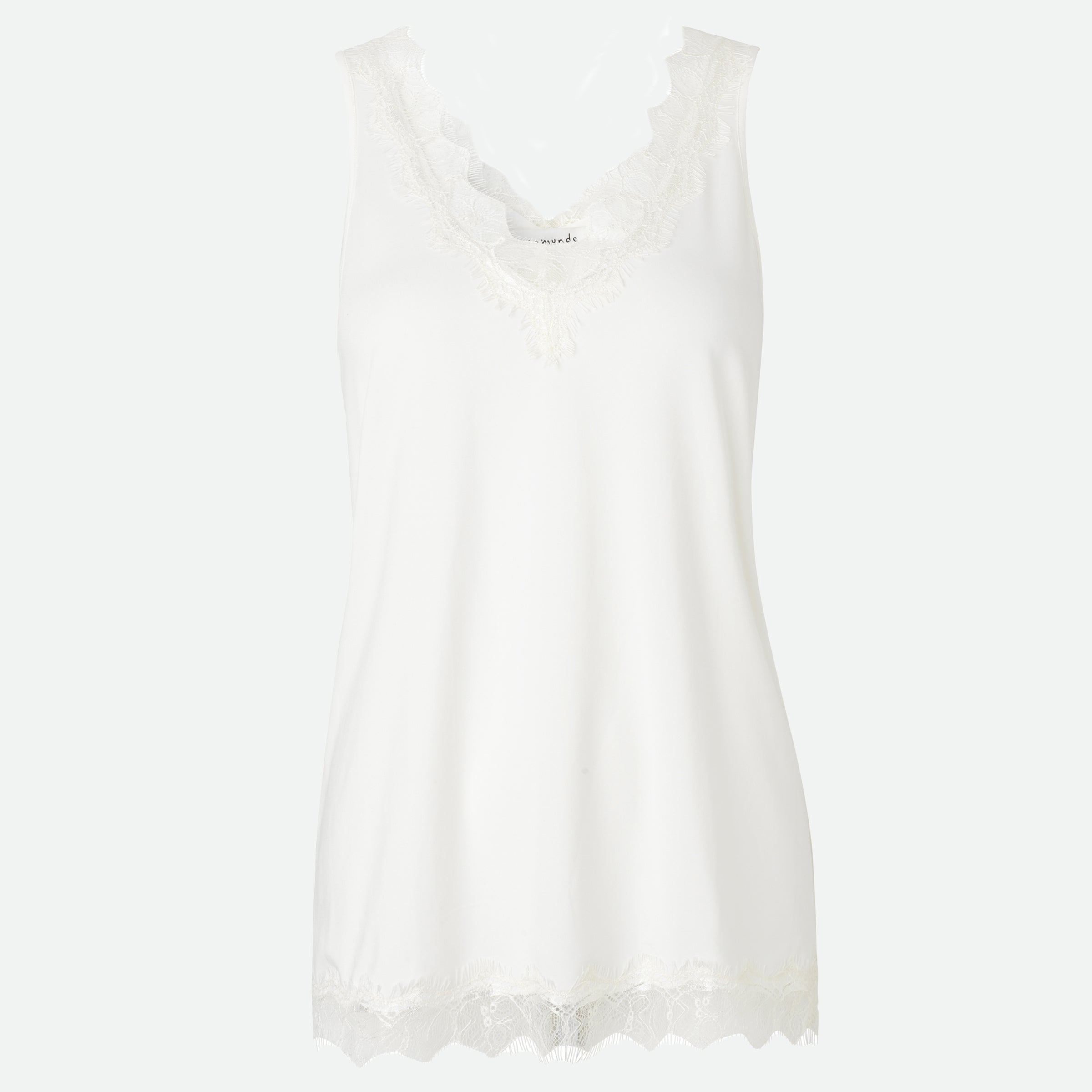 Billie Sleeveless Lace V-Neck Top - Ivory