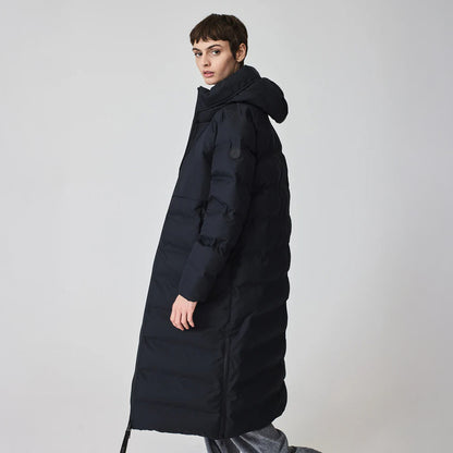 Snestorm Long Side Zip Puffa Coat - Dark Navy