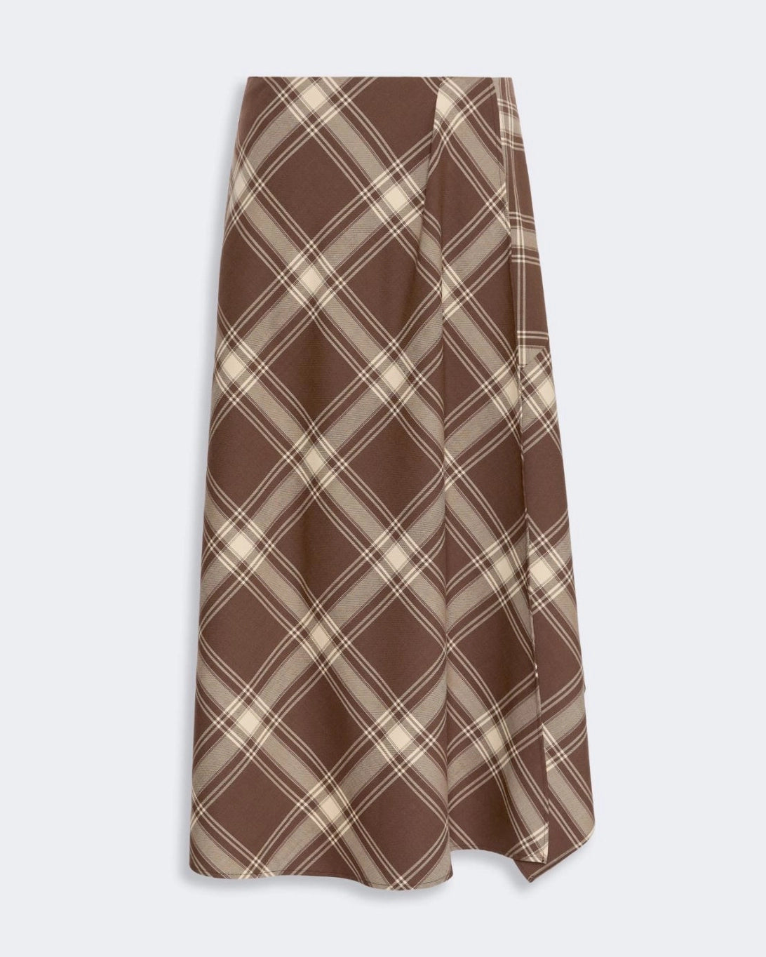 Lanoso Check Skirt - Brown Ecru