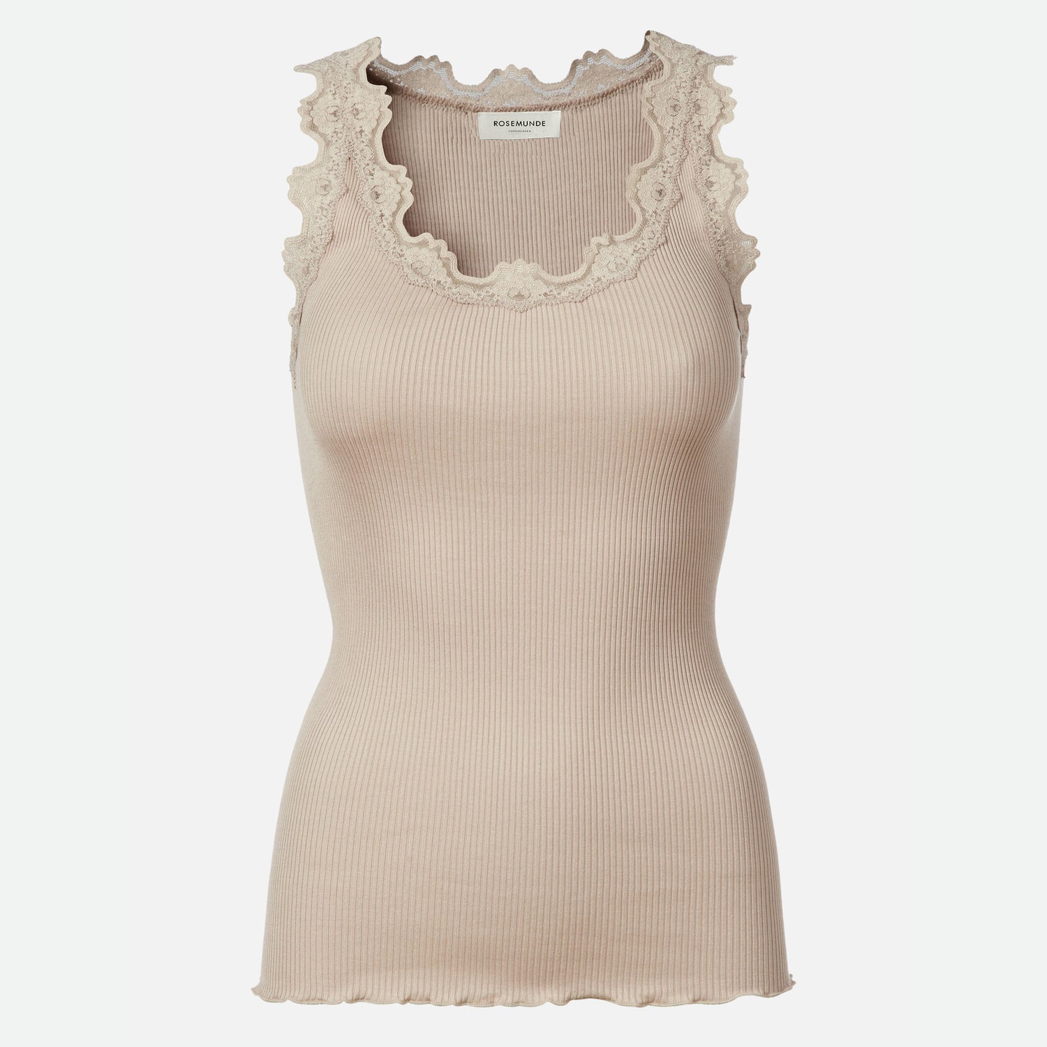 Babette U-Neck Long Lace Top - Cacao