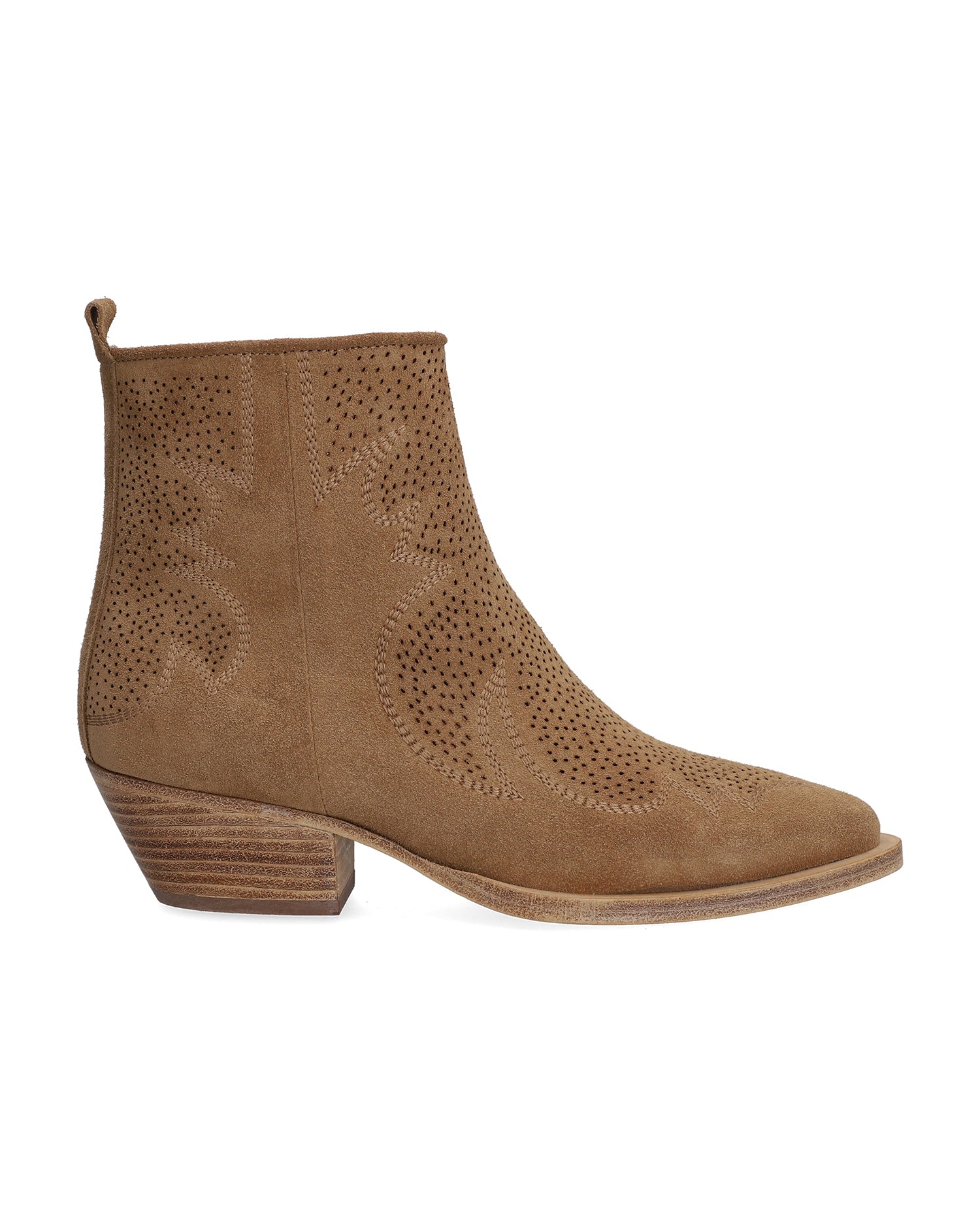 Short Suede Cowboy Boot - Cuero Tan