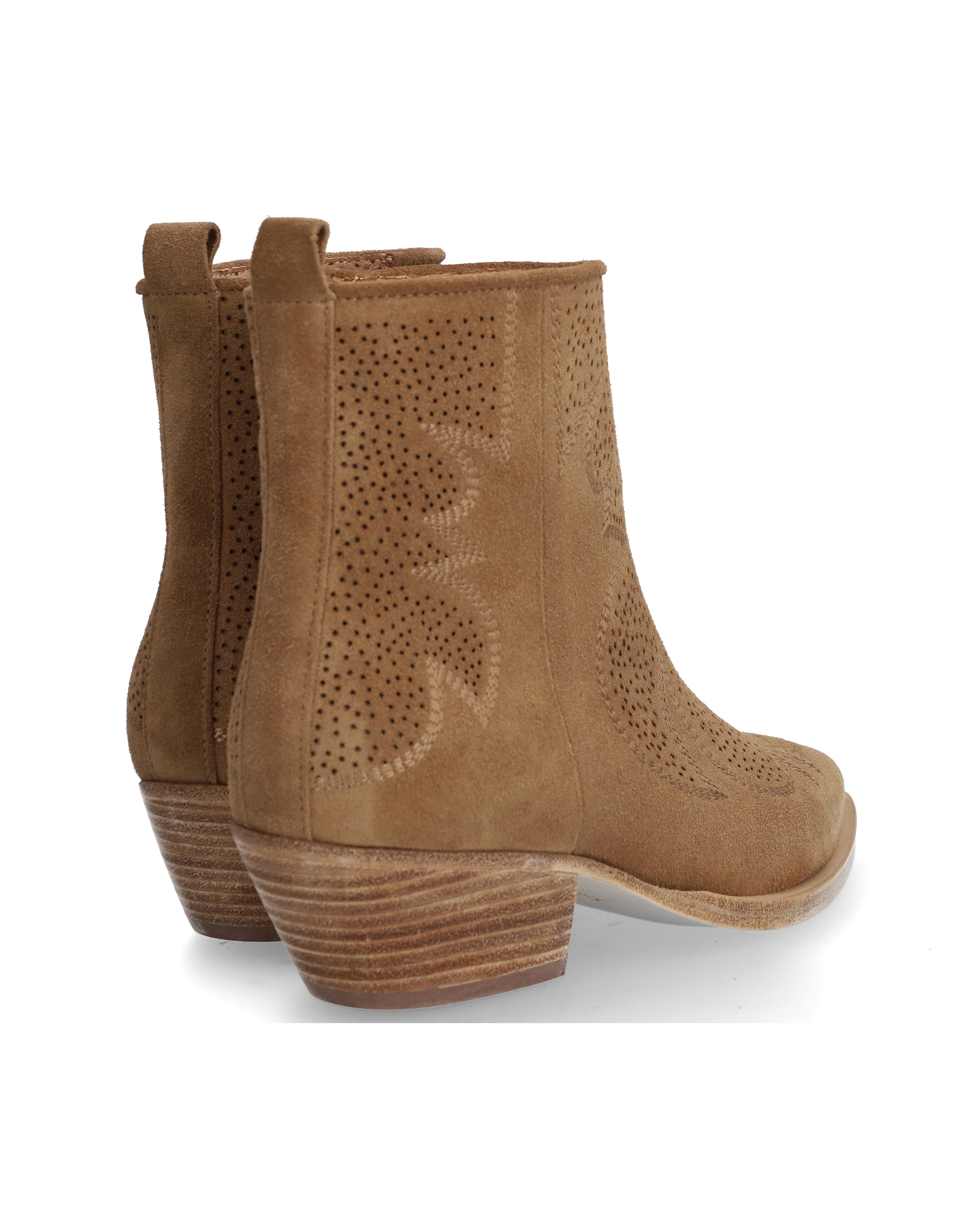 Short Suede Cowboy Boot - Cuero Tan