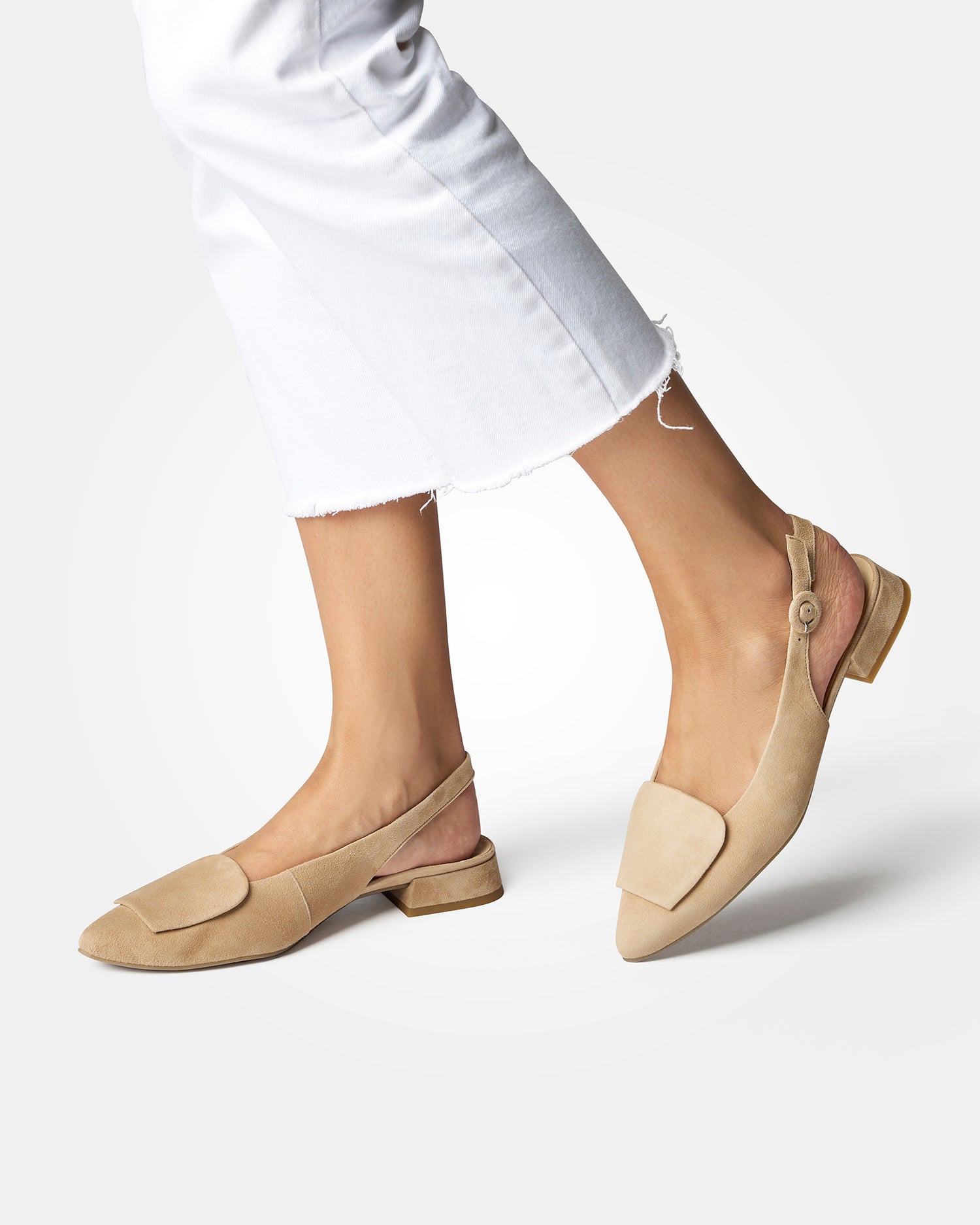 Pointed Sling Back - Beige