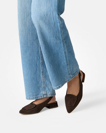 Pointed Sling Back - Brown