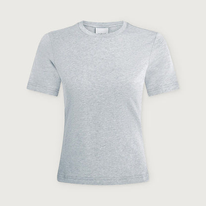 Regina Fitted Tee - Light Grey Marl