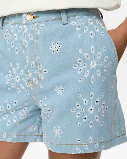 Nudelilah Shorts - Light Blue Denim