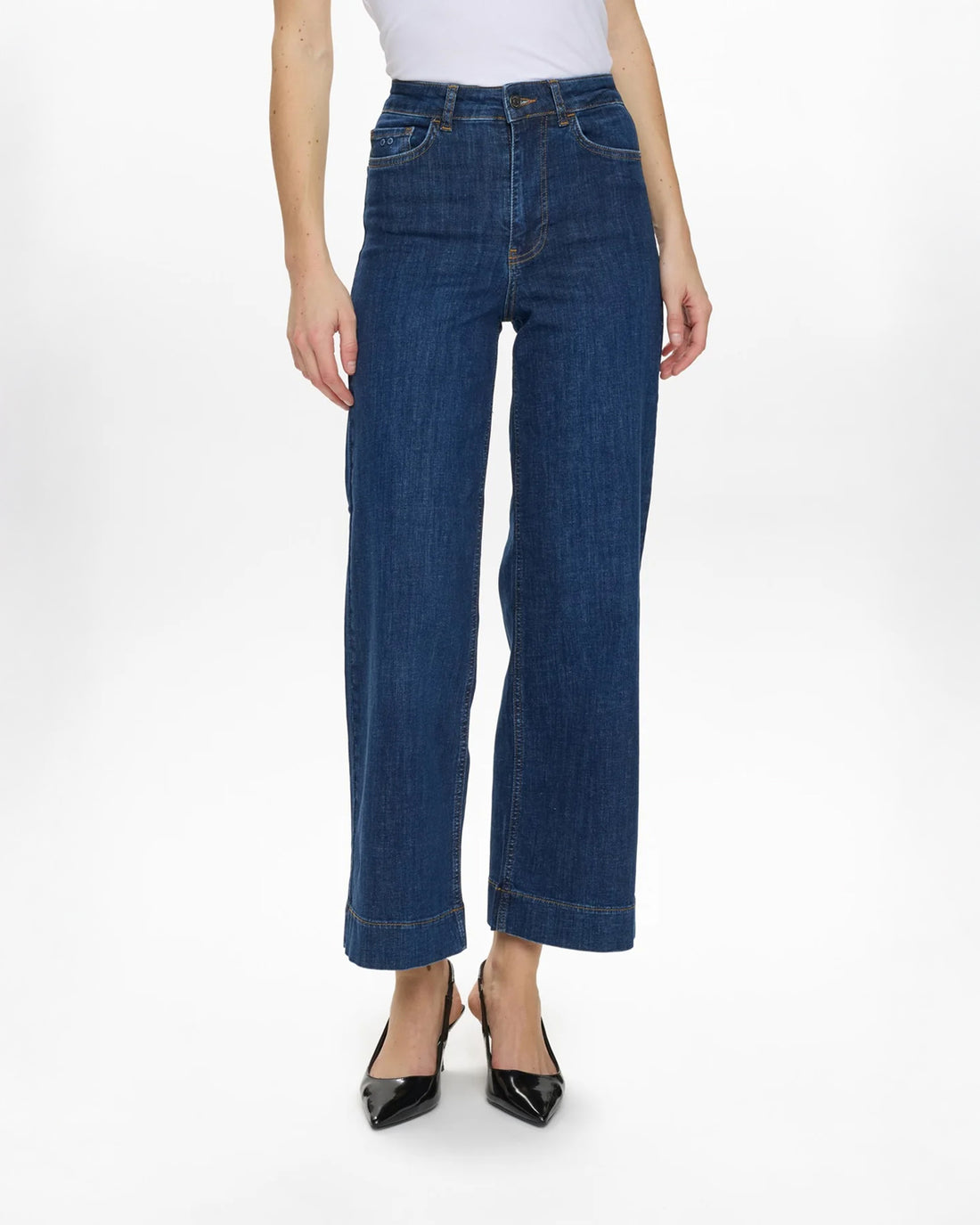 Nuparis Hr Wide Jeans - Dark Blue Denim