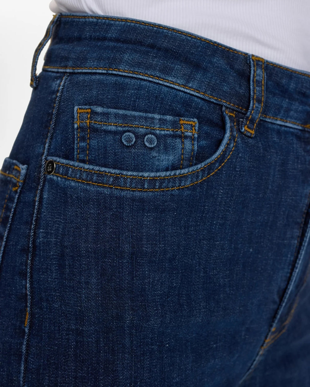 Nuparis Hr Wide Jeans - Dark Blue Denim