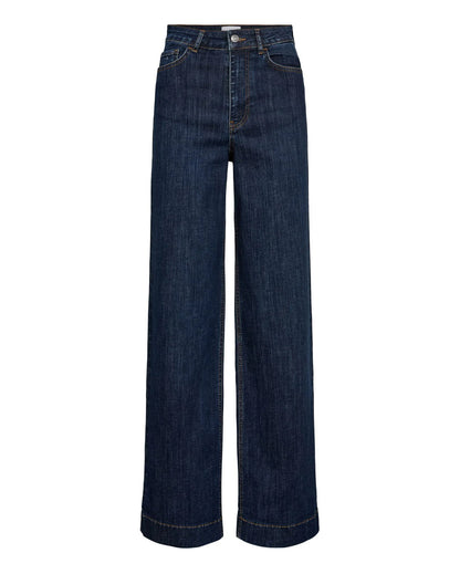 Nuparis Hr Wide Jeans - Dark Blue Denim
