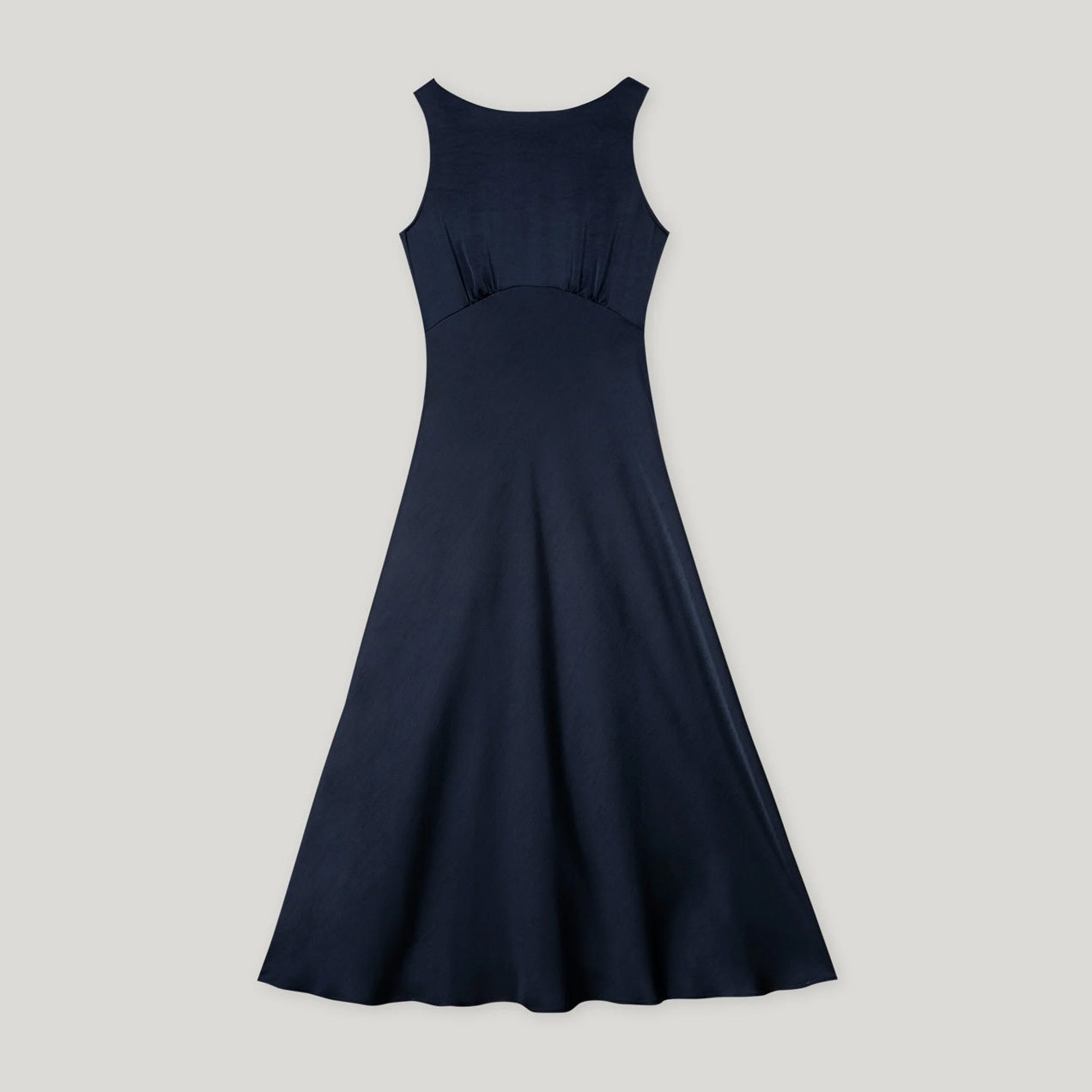 Satin Maxi Dress - Dark Blue