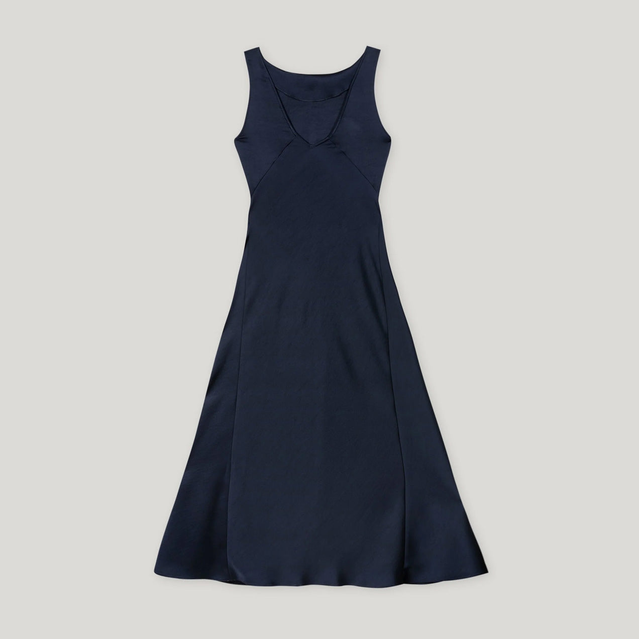 Satin Maxi Dress - Dark Blue